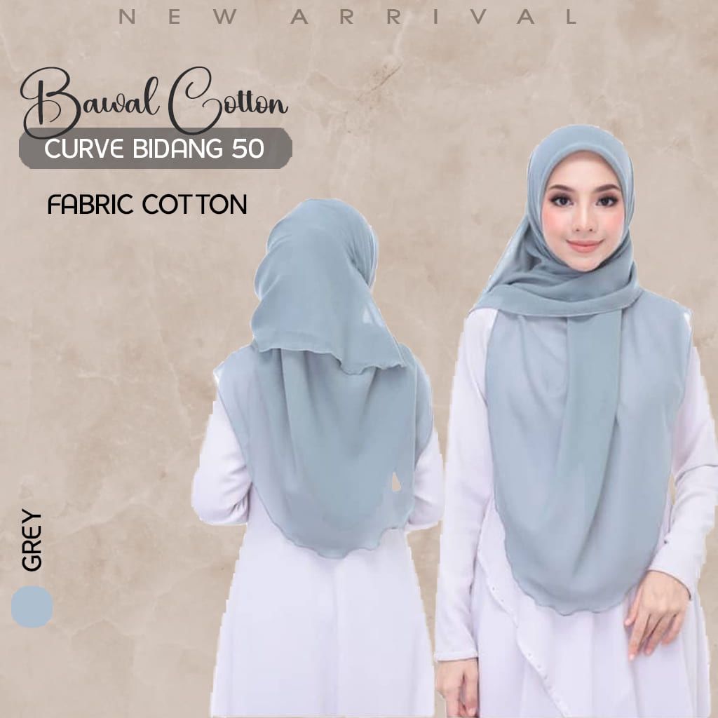 Tudung Bawal Cotton Curve Bidang 50π§π§π§π§ππππ