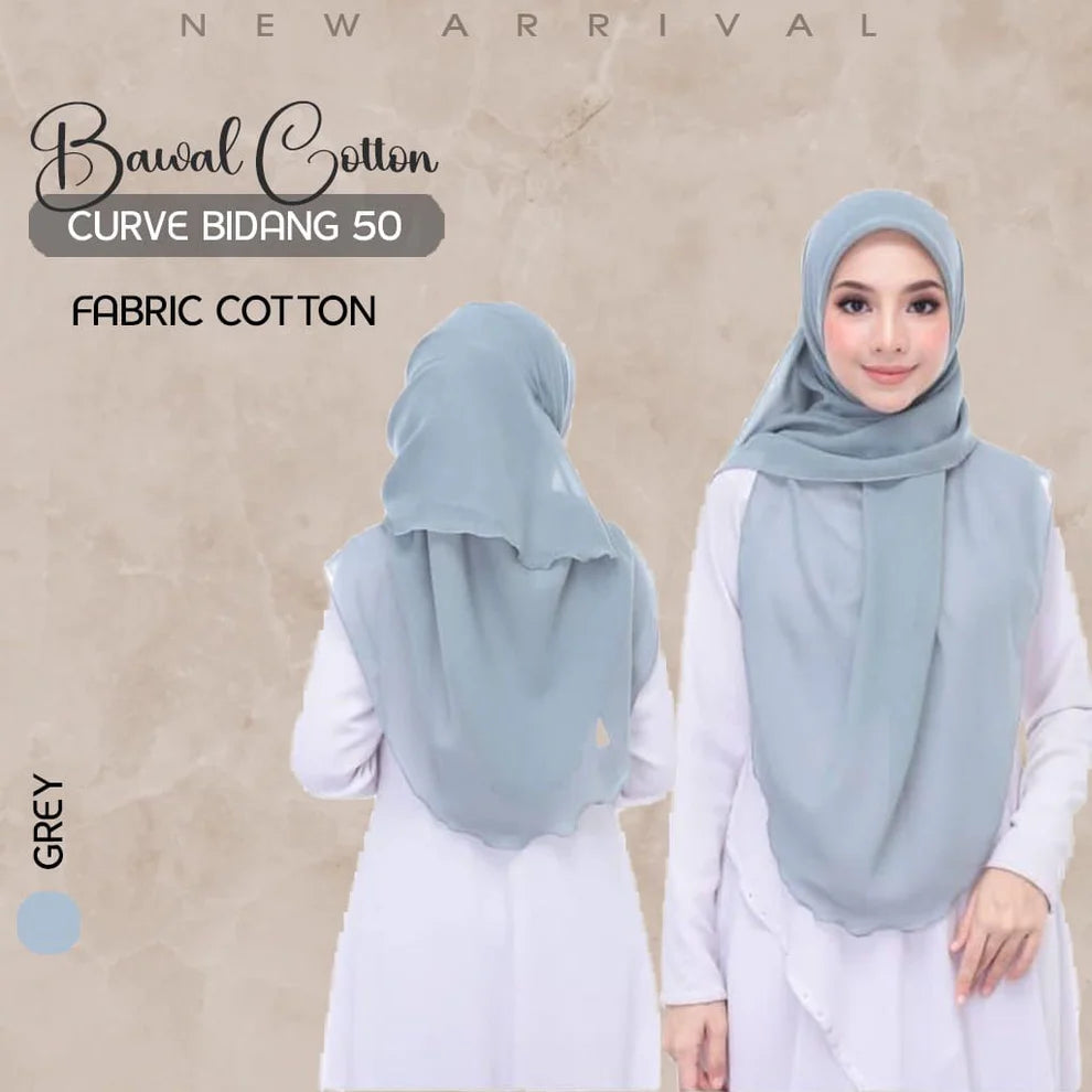 Tudung Bawal Cotton Curve Bidang 50π§π§π§π§ππππ