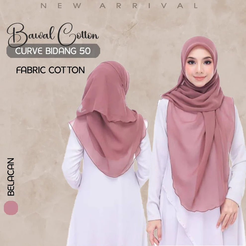 Tudung Bawal Cotton Curve Bidang 50π§π§π§π§ππππ