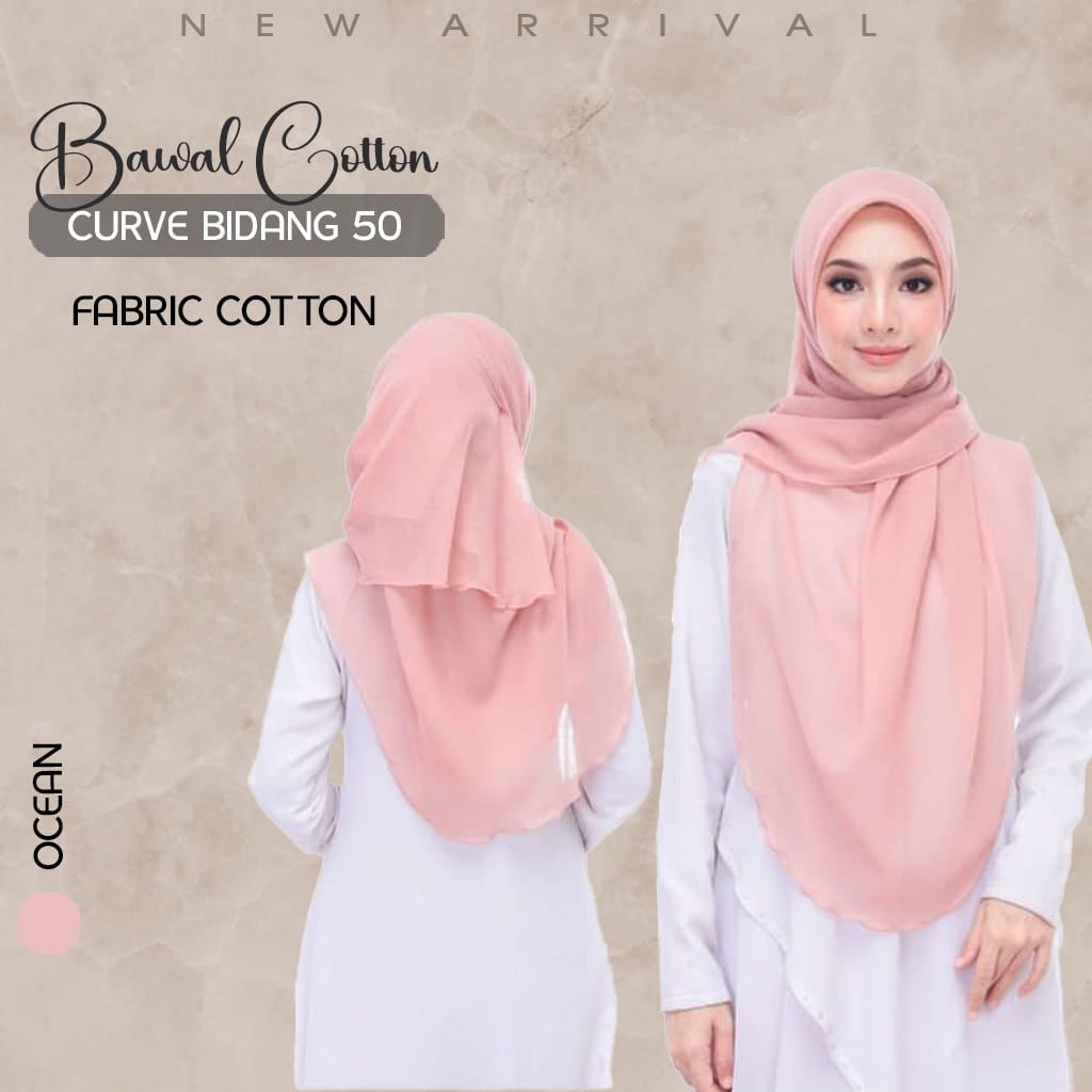 Tudung Bawal Cotton Curve Bidang 50π§π§π§π§ππππ