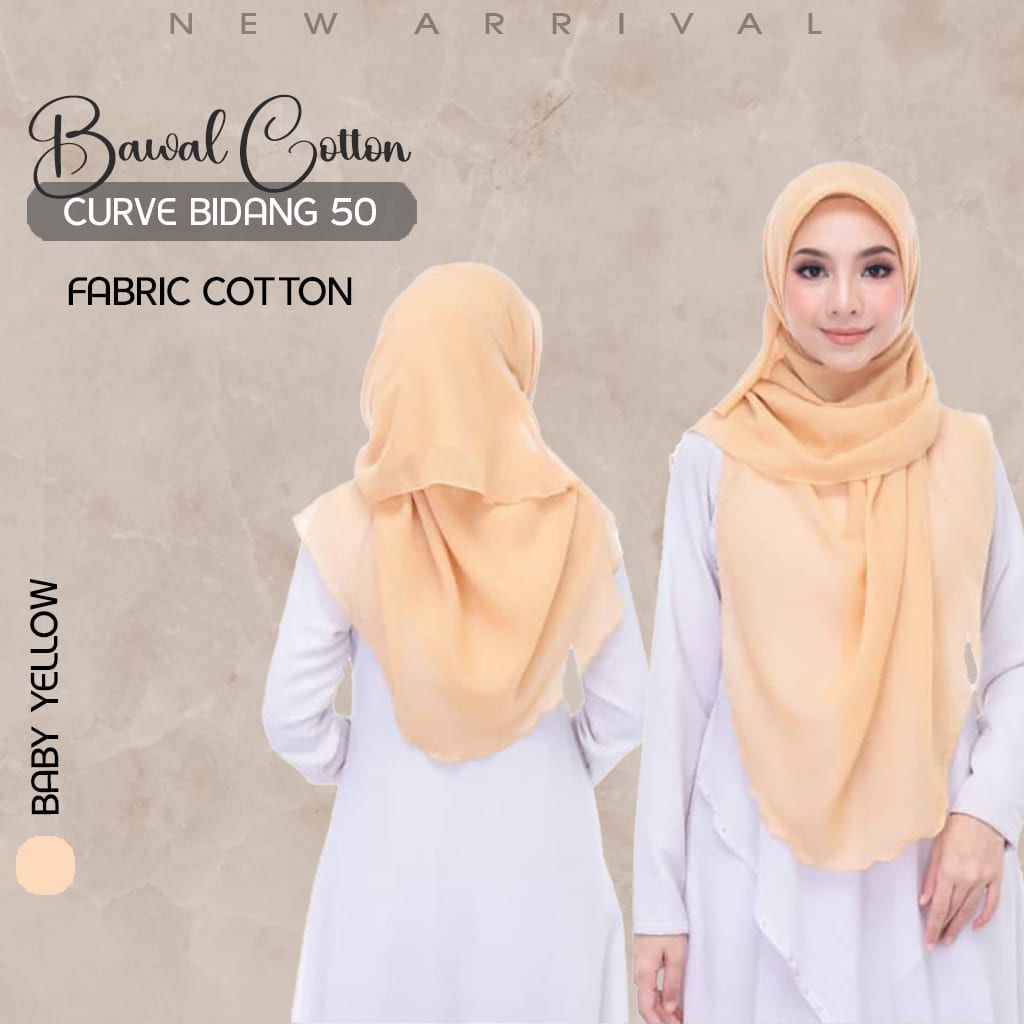 Tudung Bawal Cotton Curve Bidang 50π§π§π§π§ππππ