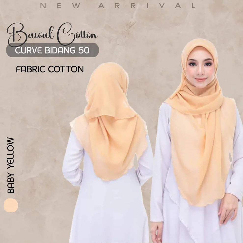 Tudung Bawal Cotton Curve Bidang 50π§π§π§π§ππππ
