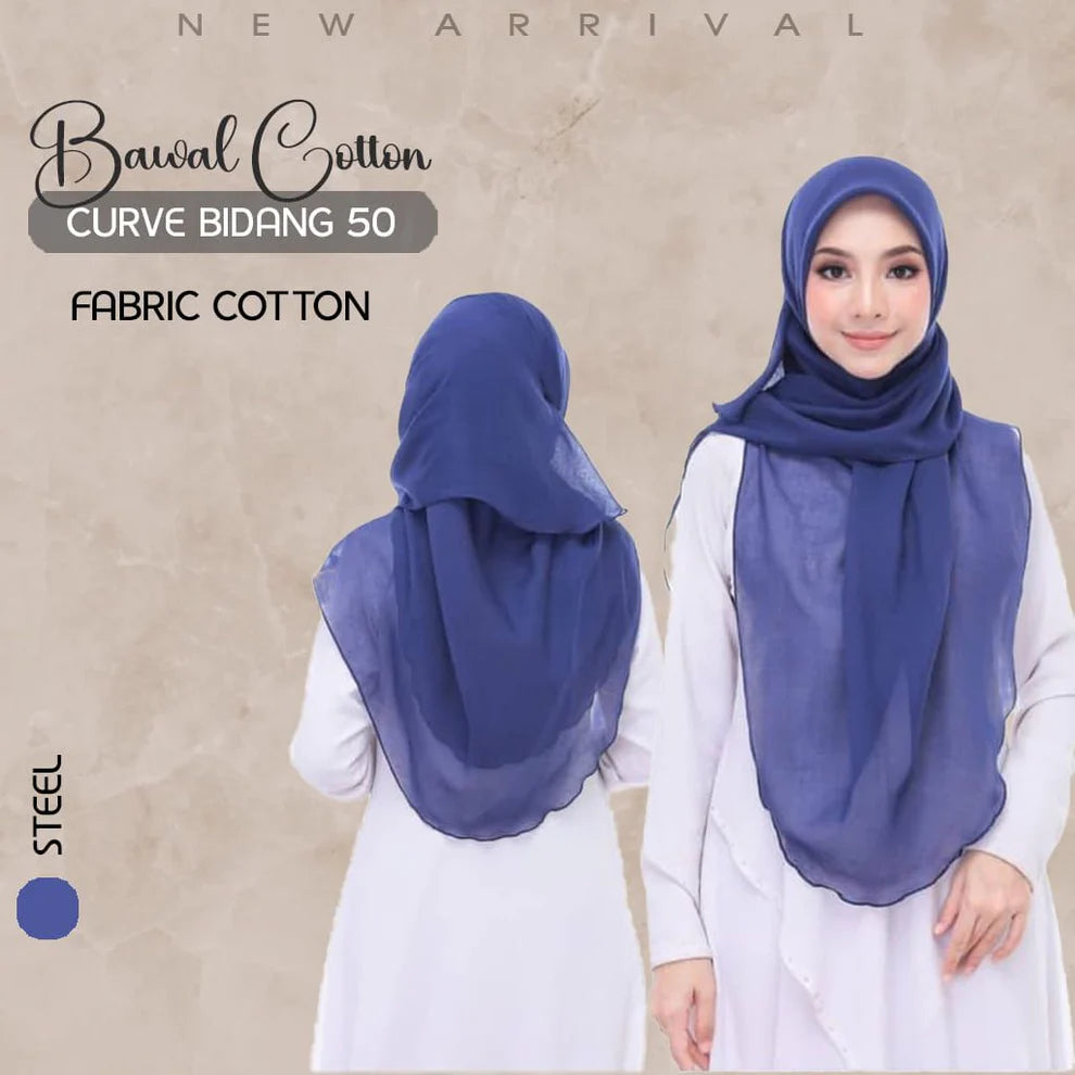 Tudung Bawal Cotton Curve Bidang 50π§π§π§π§ππππ