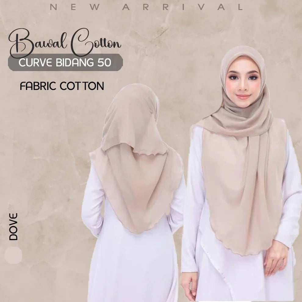 Tudung Bawal Cotton Curve Bidang 50π§π§π§π§ππππ