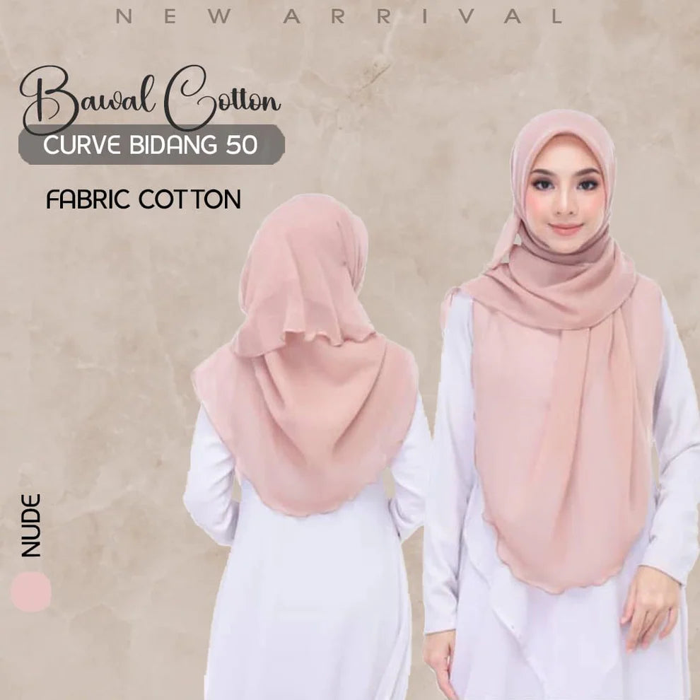 Tudung Bawal Cotton Curve Bidang 50π§π§π§π§ππππ
