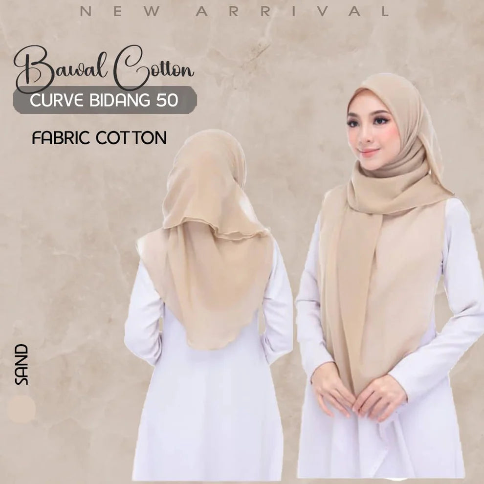 Tudung Bawal Cotton Curve Bidang 50π§π§π§π§ππππ