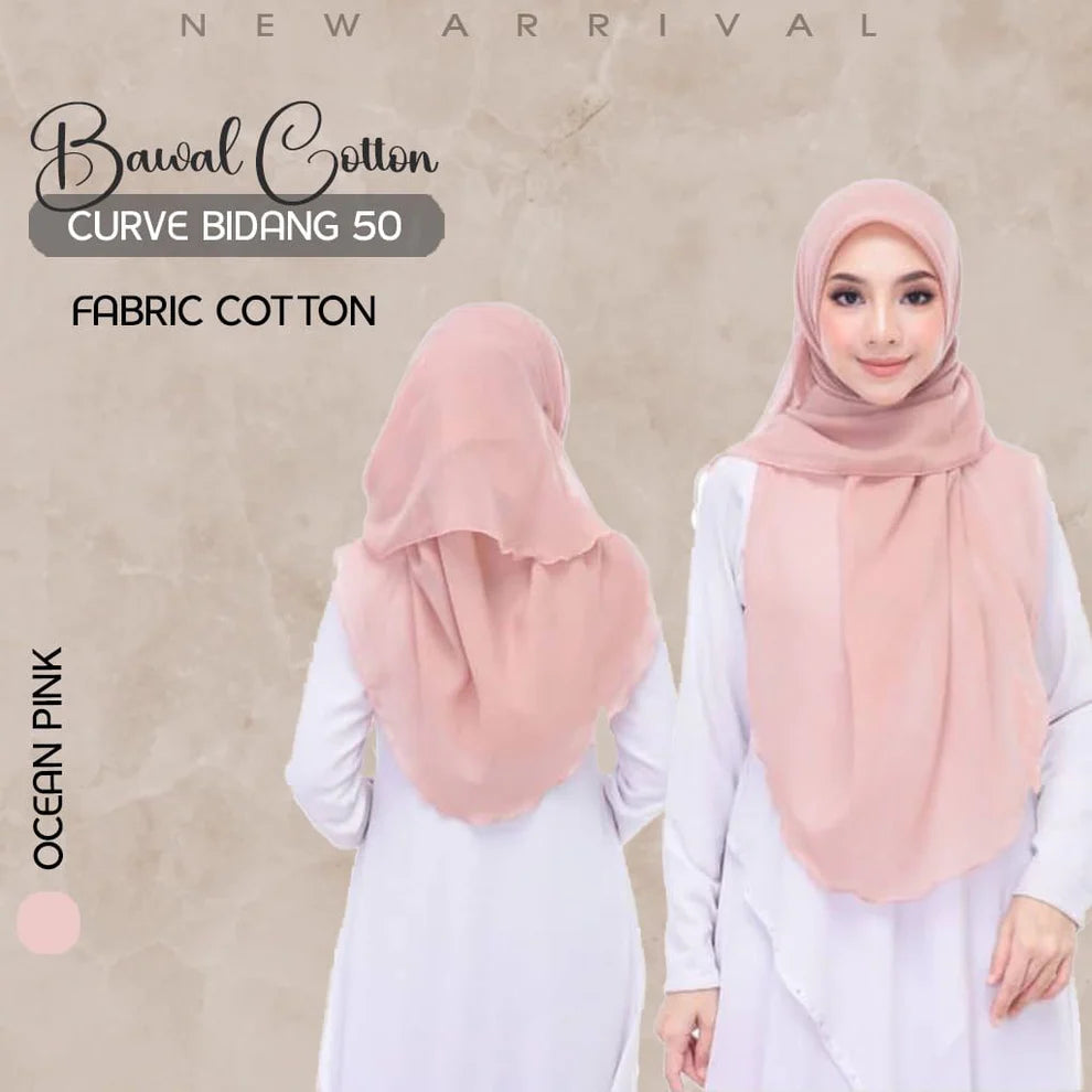 Tudung Bawal Cotton Curve Bidang 50π§π§π§π§ππππ
