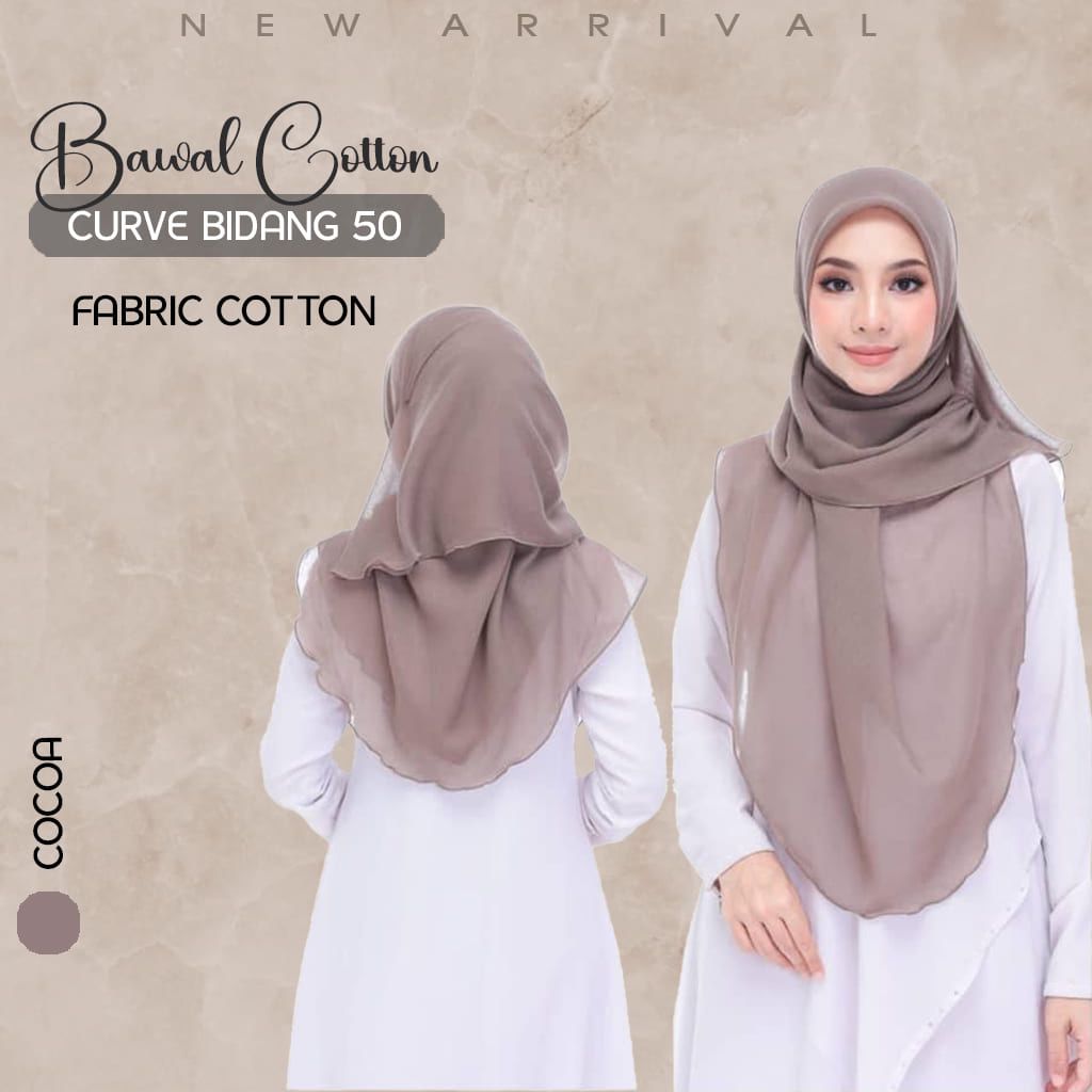 Tudung Bawal Cotton Curve Bidang 50π§π§π§π§ππππ