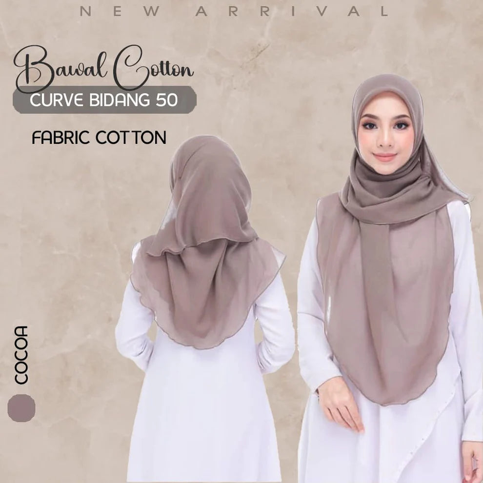 Tudung Bawal Cotton Curve Bidang 50π§π§π§π§ππππ