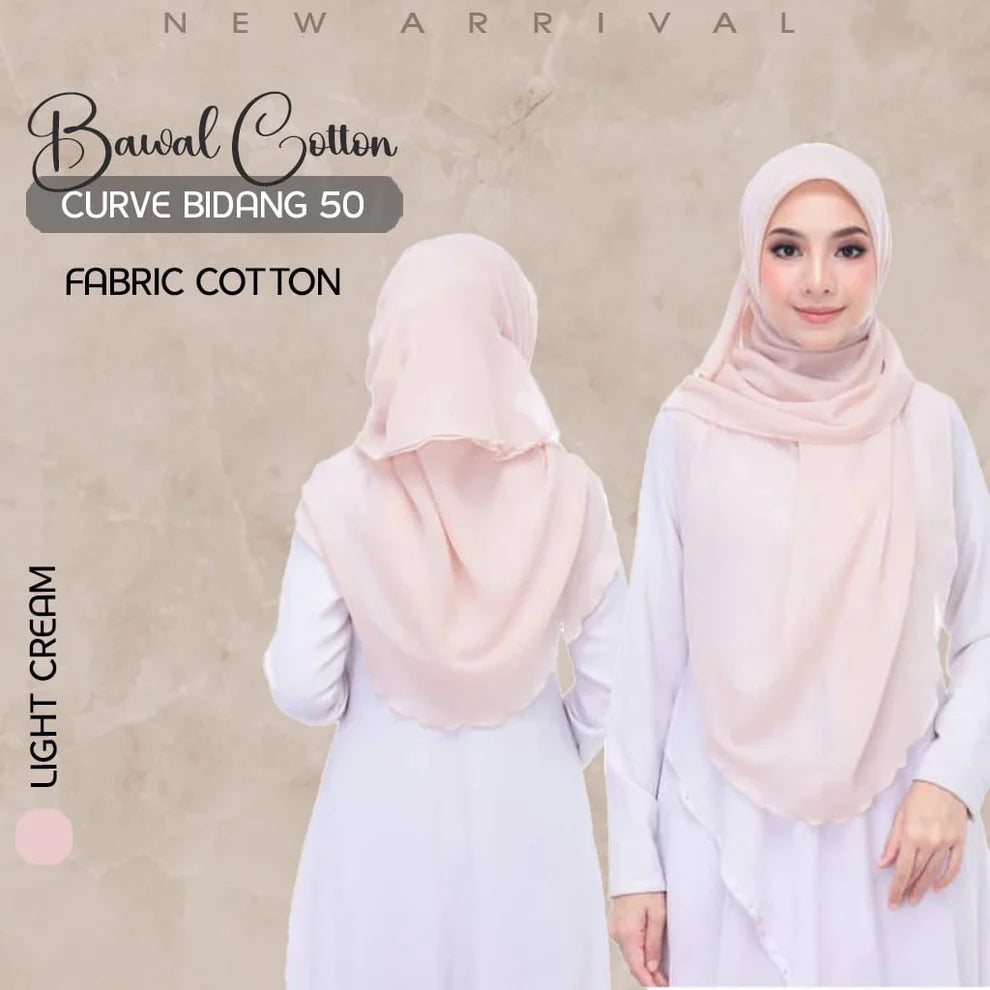 Tudung Bawal Cotton Curve Bidang 50π§π§π§π§ππππ