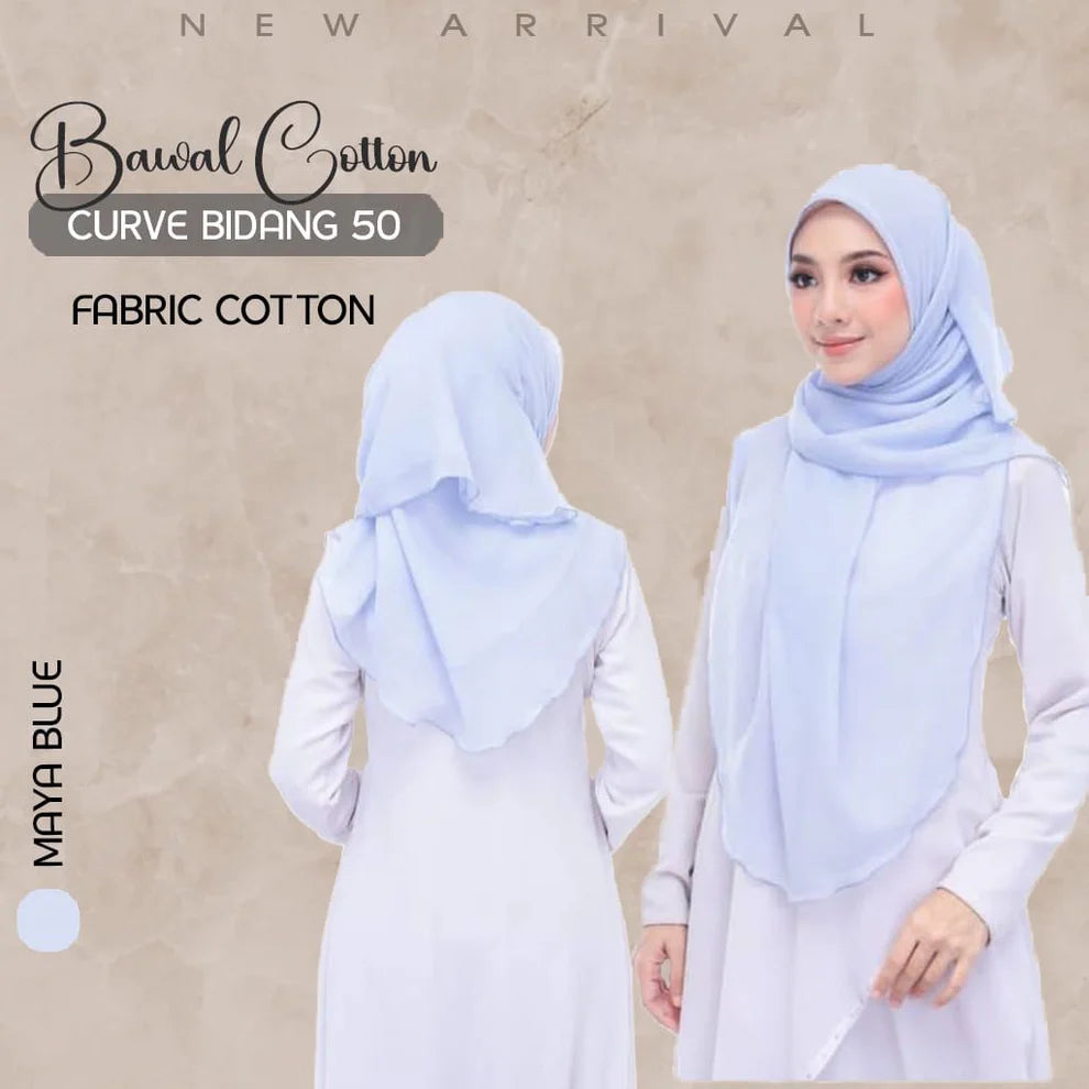 Tudung Bawal Cotton Curve Bidang 50π§π§π§π§ππππ