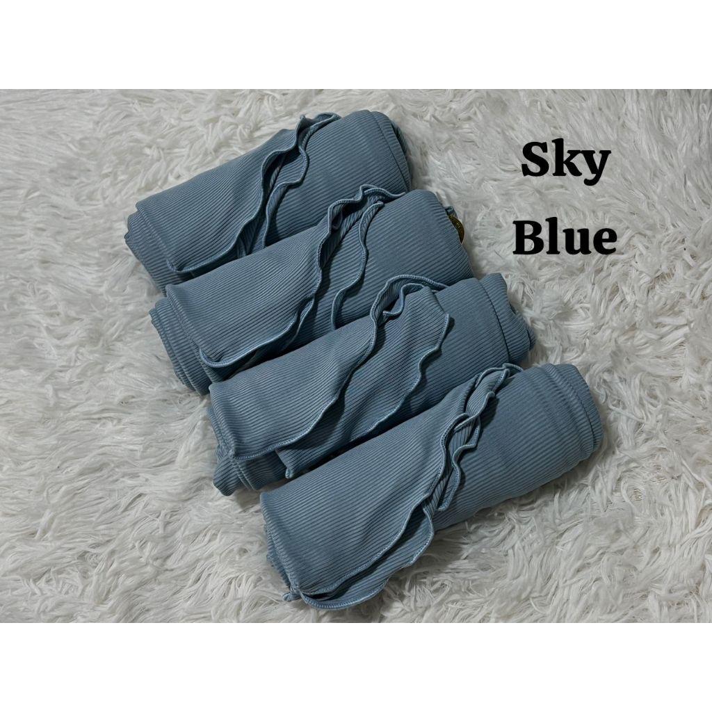 NEW HOT SELLING INSTANT BUDAK ANAK2 SARUNG TUDUNG LAYLA RIBBED PLAIN PLEATED
