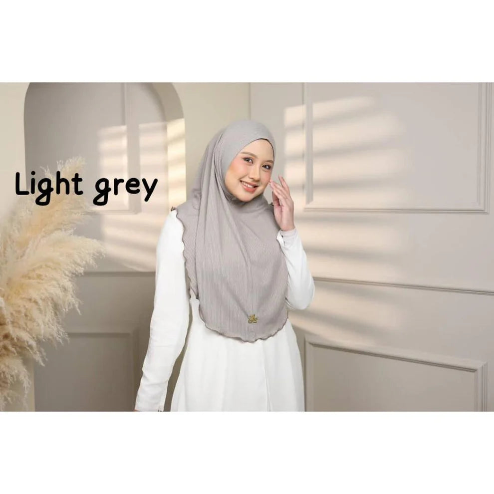 NEW HOT SELLING INSTANT BUDAK ANAK2 SARUNG TUDUNG LAYLA RIBBED PLAIN PLEATED