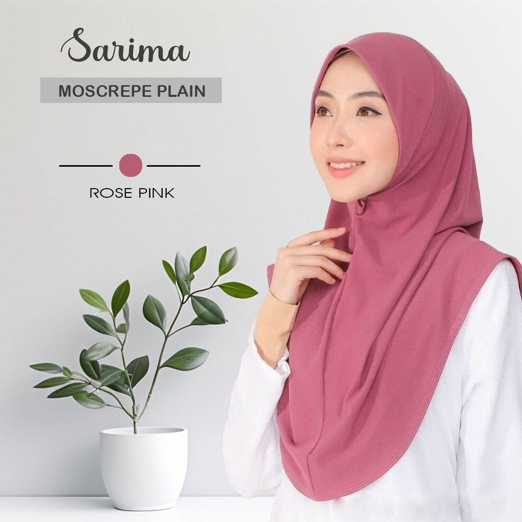 Tudung Sarung Moscrepe Sarimah Plain Instant READY STOCK SIZE M L